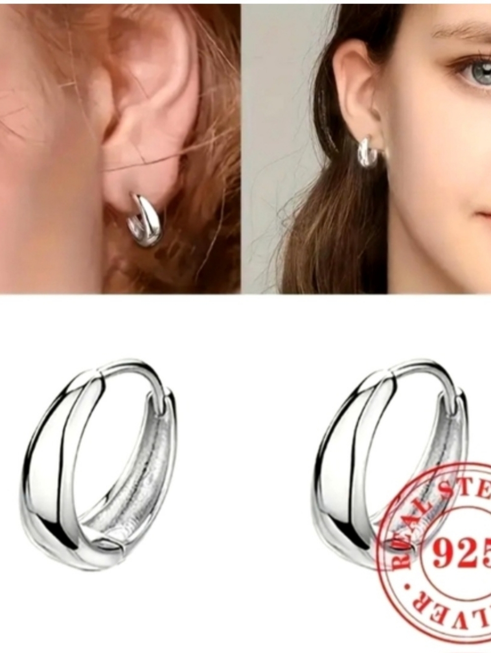 Vintage Charm Earrings.925 Sterling Silver. Hypoallergenic. Silver color.